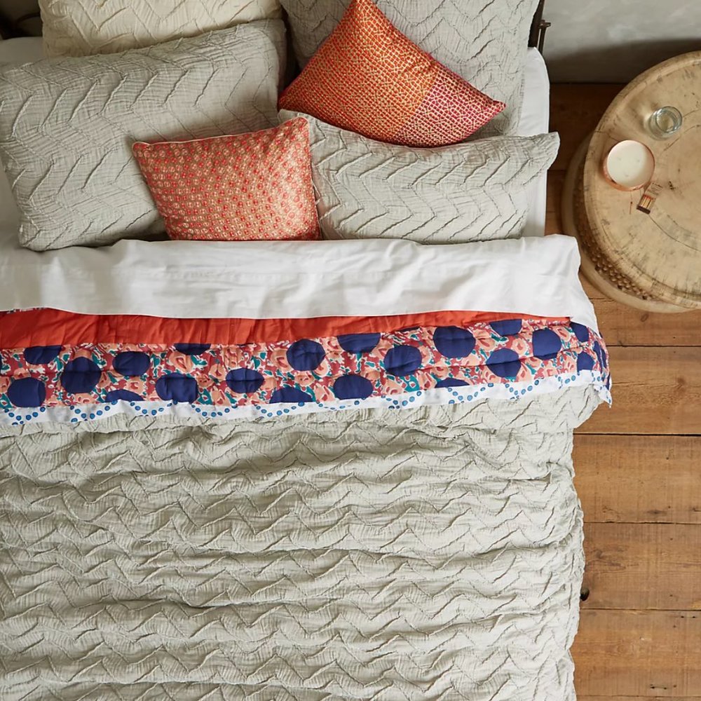 Anthropologie Textured Chevron Duvet Cover + Shams